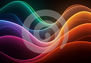 Flowing, colorful abstract waves create a smooth, undulating pattern. The image