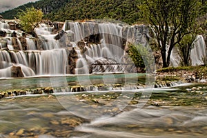 Flowing Colorful Waterfall