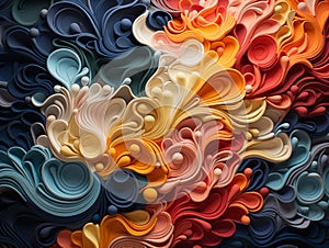 Flowing Colors Abstract Design with 3D Swirls