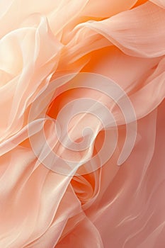 Flowing coral fabric texture with dynamic movement and soft light, creating a delicate and elegant backdrop suitable for