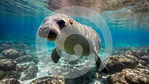 Flowing with the Current: A Hawaiian Monk Seal\'s Path photo
