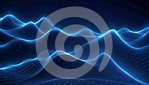 Flowing Digital Data Wave with Particle Points and Lines