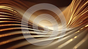 Flowing golden lines creating abstract modern wave pattern