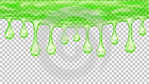 Flowing or hanging transparent seamless repeatable drops