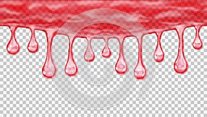 Flowing or hanging transparent seamless repeatable drops