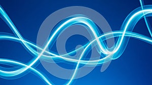 Flowing luminous blue light waves creating an abstract energetic pattern