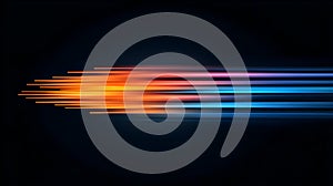Flowing multicolored light trails create an abstract pattern against a dark background.