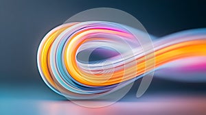 Flowing multicolored light trails create an abstract pattern against a dark background.