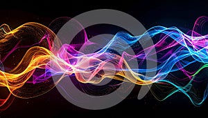 Flowing Neon Spectrum Light Waves