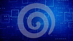 flowing number one and zero text in binary code format in technology background.