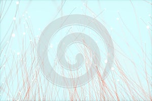Flowing particles lines with white background, 3d rendering