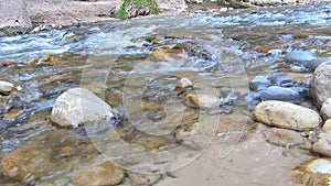 Flowing River at Zion National Park Utah Panning Shot