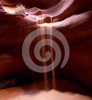 Flowing sand in Upper Antelope Canyon, Northern Arizona