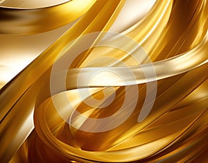 Flowing sheet of gold forming an abstract shape.