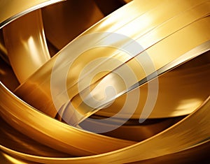 Flowing sheet of gold forming an abstract shape.