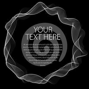 Flowing smooth linear frame in a shape of circle. Vector abstract artistic beautiful background with copy space for text.