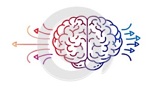 Flowing Thought Process: Abstract Mind Activity, vector design Generative AI