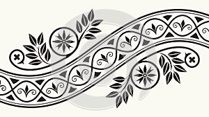 Flowing Tribal Wave Pattern Decorative Element Vector Design Generative AI