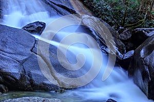 Flowing water captured with a slow shutter speed