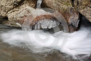 Flowing water and ice