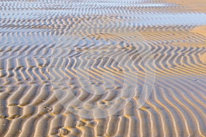 Flowing water at low tide