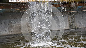 Flowing water. Powerful Waterfall Flow