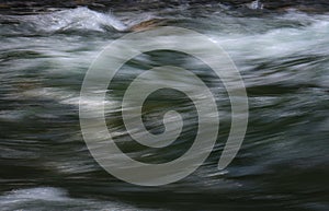 The flowing water in the river