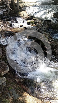 Flowing Water and Rocks Near Bridalveil Falls