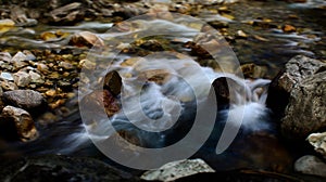 Flowing water stream through rocks