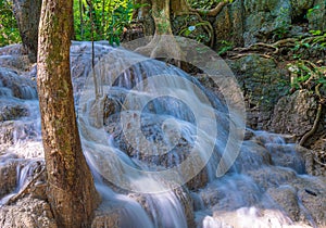 Flowing water in a Thailand jungle