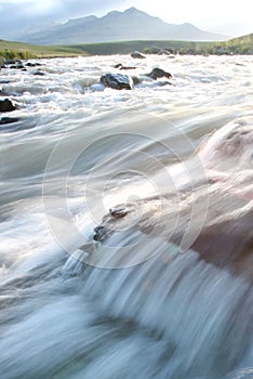 Flowing waters of a River