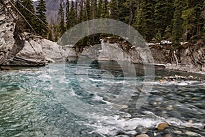 The flowing waters at Vermillion Crossing. Kooteney National Park. British Columbia Canada