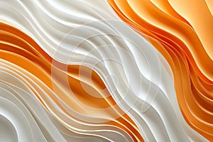 Flowing waves of orange and white fabric creating a soft, undulating pattern