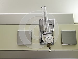 Flowmeter for connecting oxygen supply in the hospital.