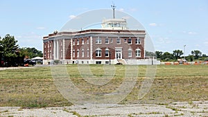 Floyd Bennett Field, Art Deco building of former main terminal and control tower, side view, New York, NY, USA