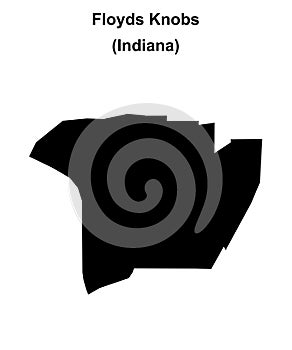 Floyds Knobs outline map