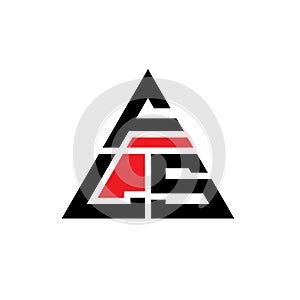 FLS triangle letter logo design with triangle shape. FLS triangle logo design monogram. FLS triangle vector logo template with red