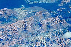 Flting over grand canyon mountains in arizona near flagstaff