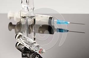 Flu ampules and syringe