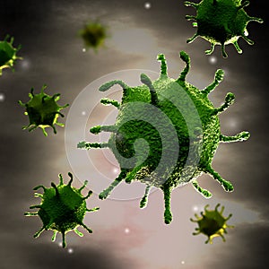 Flu / Cold Virus in detail - Microscope