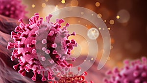 Flu covid 19 virus cell on dark background, concept of coronavirus covid 19 outbreak and influenza.