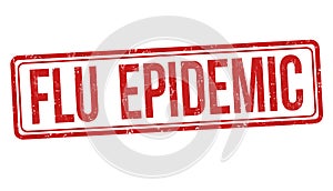 Flu epidemic sign or stamp