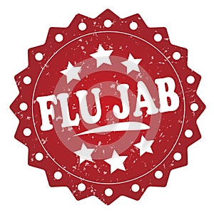 Flu jab grunge label, sticker