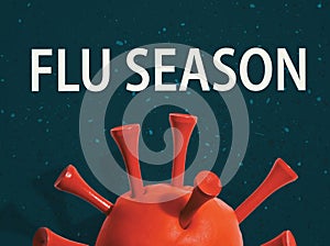 Flu Season theme with a red virus