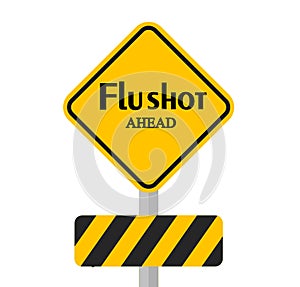 Flu Shot Ahead Sign