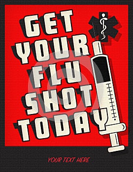 Flu shot poster notice flyer art logo