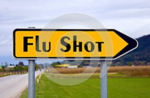 Flu Shot sign board.