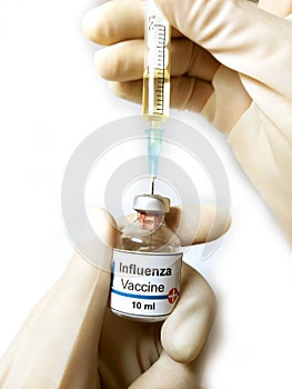 Flu shot. Vaccination against influenza. Flu vaccine injection.