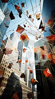 Fluctuating Geometry: Capturing Stock Market Volatility in a Modern Office photo