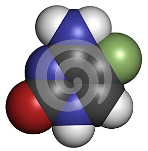 Flucytosine (5-fluorocytosine) antimycotic drug molecule